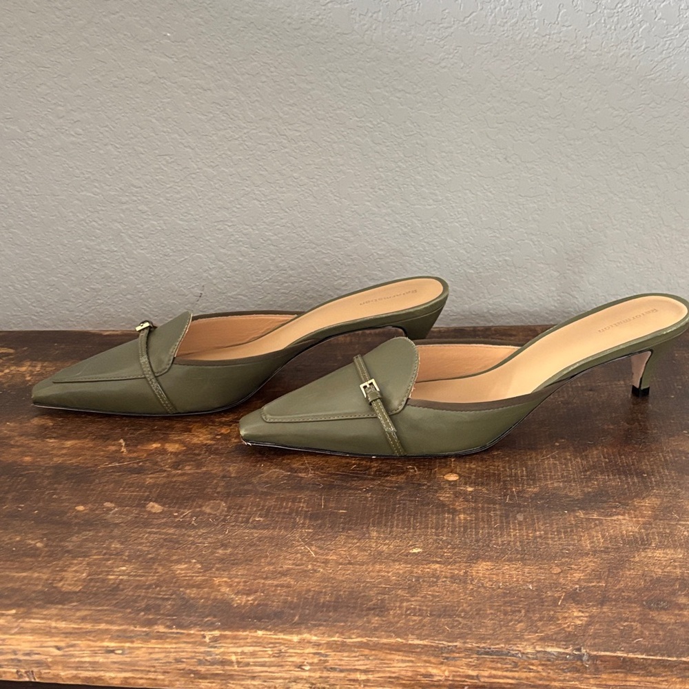 Reformation Sage Green Pointed Mules - Picture 5 of 6